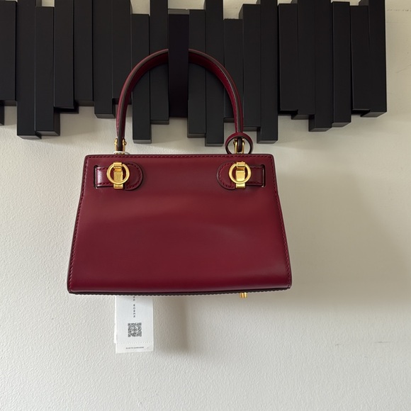 Tory Burch Lee Radziwill Petite Bag Tinto (Burgundy-Dark Red) Bag Gold Accents - Picture 5 of 16